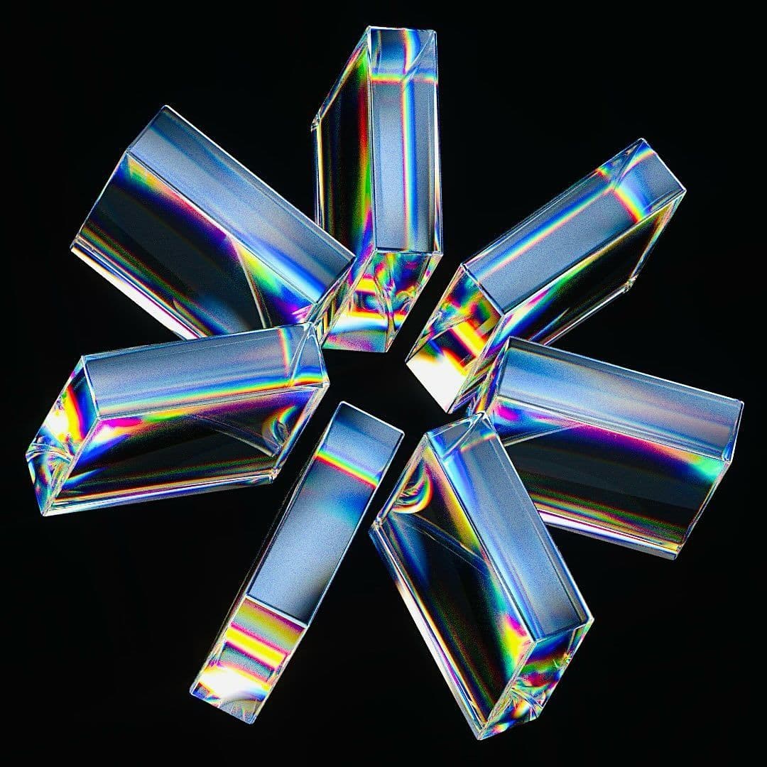 Iridescent Crystal Prism Structure